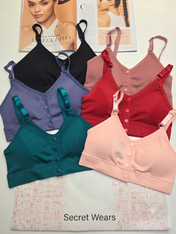 (28-36)Front Button Style Comfy Bra