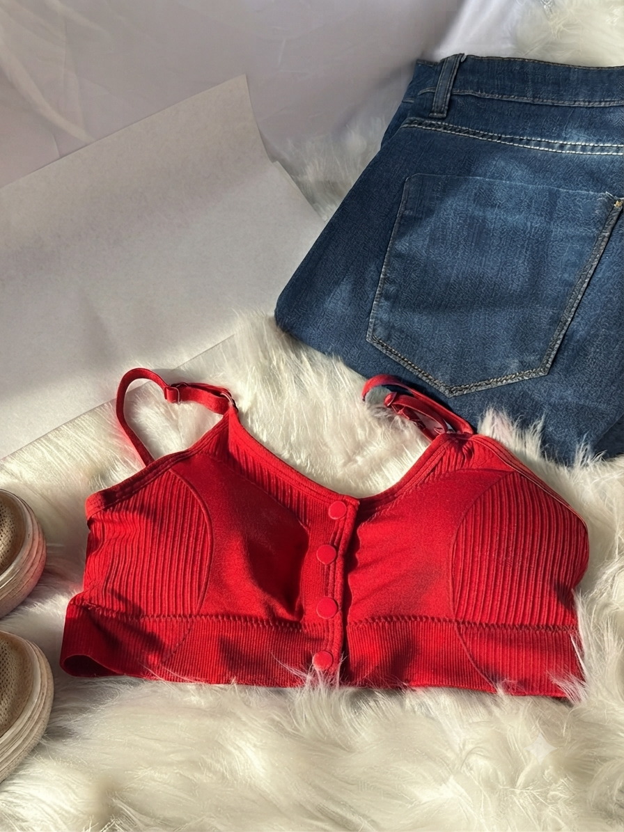 (28-36)Front Button Style Comfy Bra