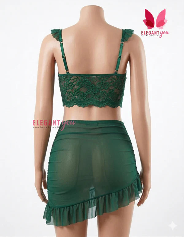 (34-38)Exquisite Lace Halter See Through (W)