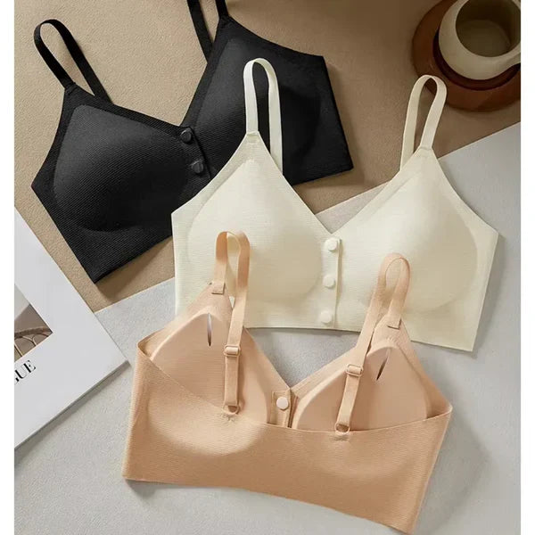 (32-38)b Seamless Front Button|Feeding Soft Comfort Jelly Bra