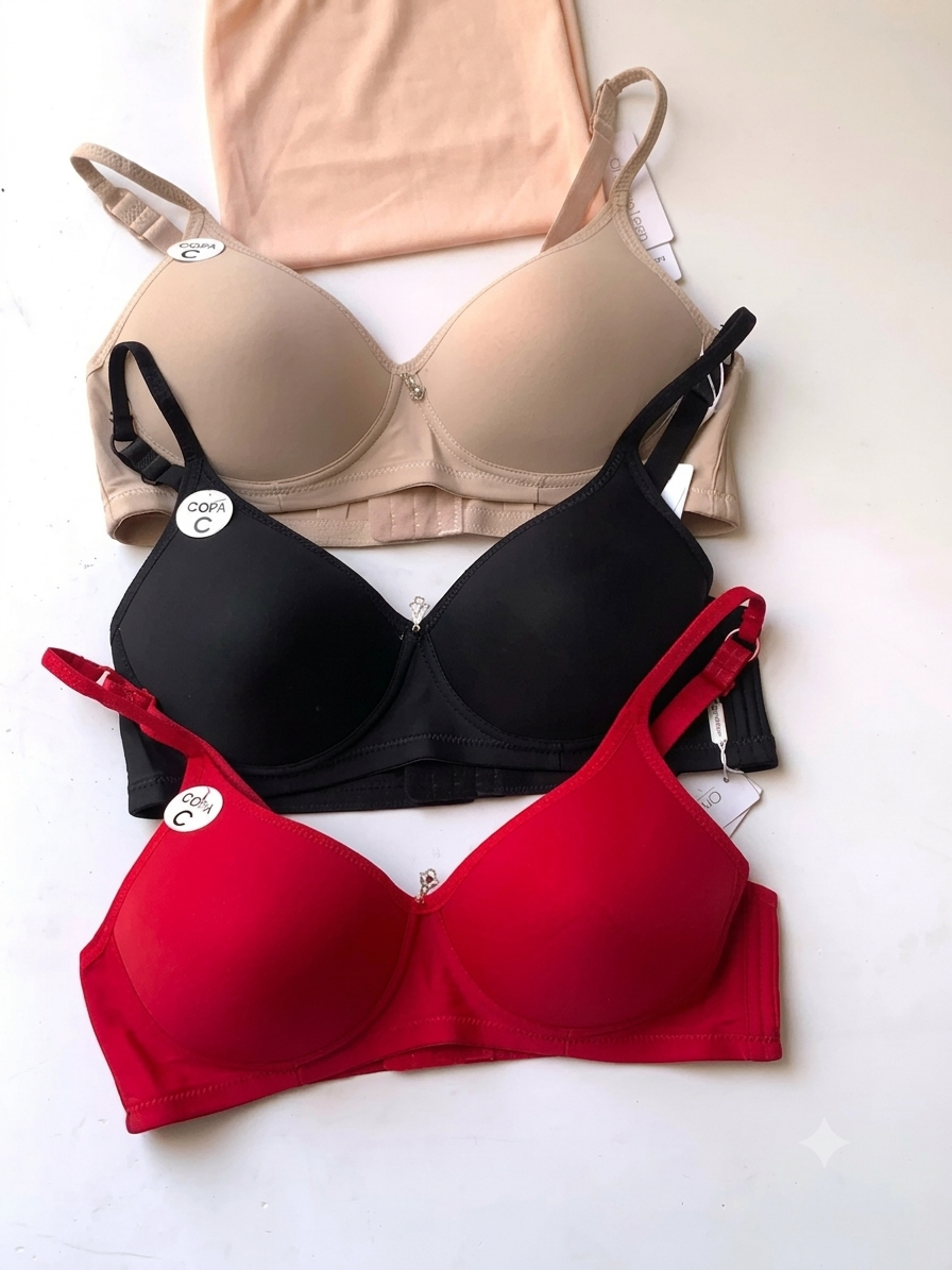 (36-42)C Full Coverage Thin Pad T-Shirt Bra (144)