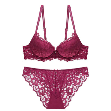 lalina pushup Bra Set With Net Lace Cup