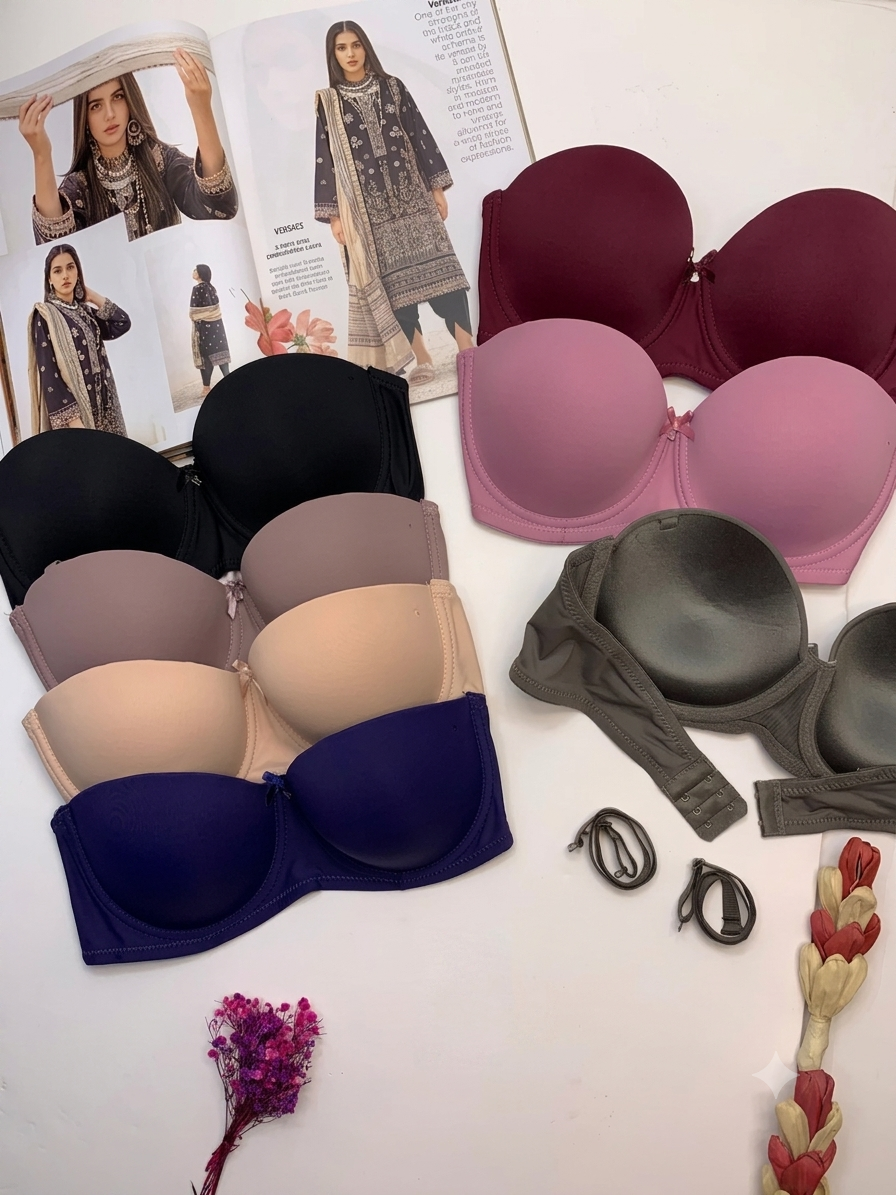(36-42)C Plain Half Cup C Cupsize Padded Bra(146)*