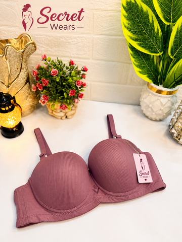 Women’s Ribbed Padded Bra – Seamless Comfort & Full Coverage