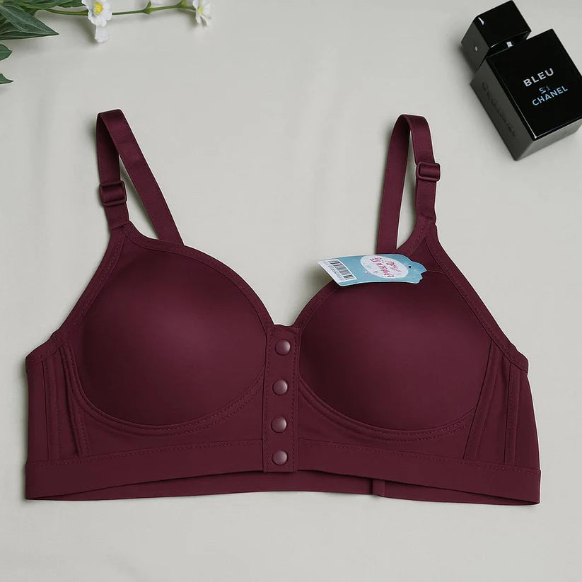 (36-42)b Front Button Thin Pad Non Wire Bra (054)*