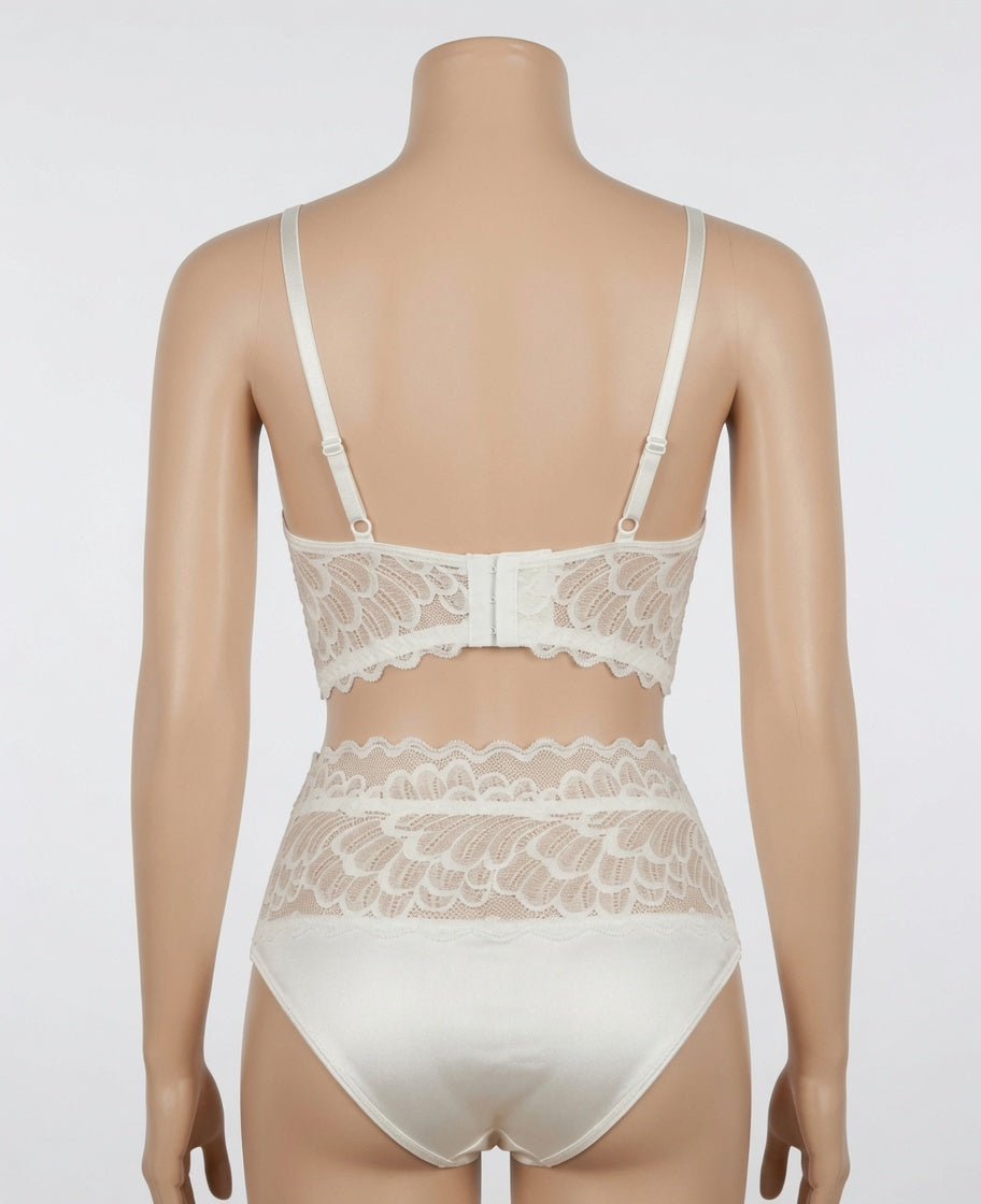 (32-42)Hot see through Lace Bra And Brief Set With Garter (W602)