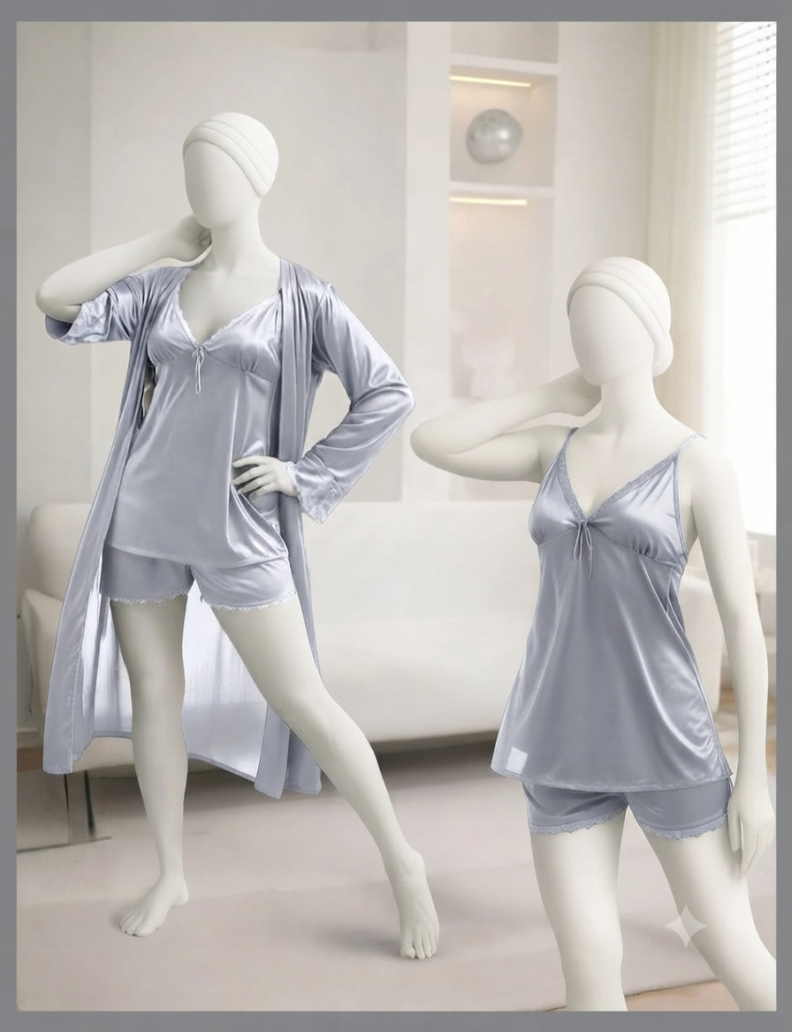 3 Piece Silk Nighty (8040)(C12-R1)