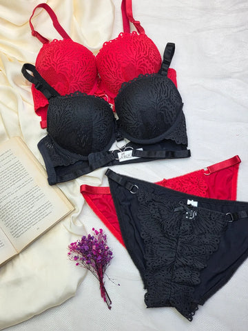 (34-40)C Cup Elegant Lacy Double Padded Bra & Panty Set(R5)