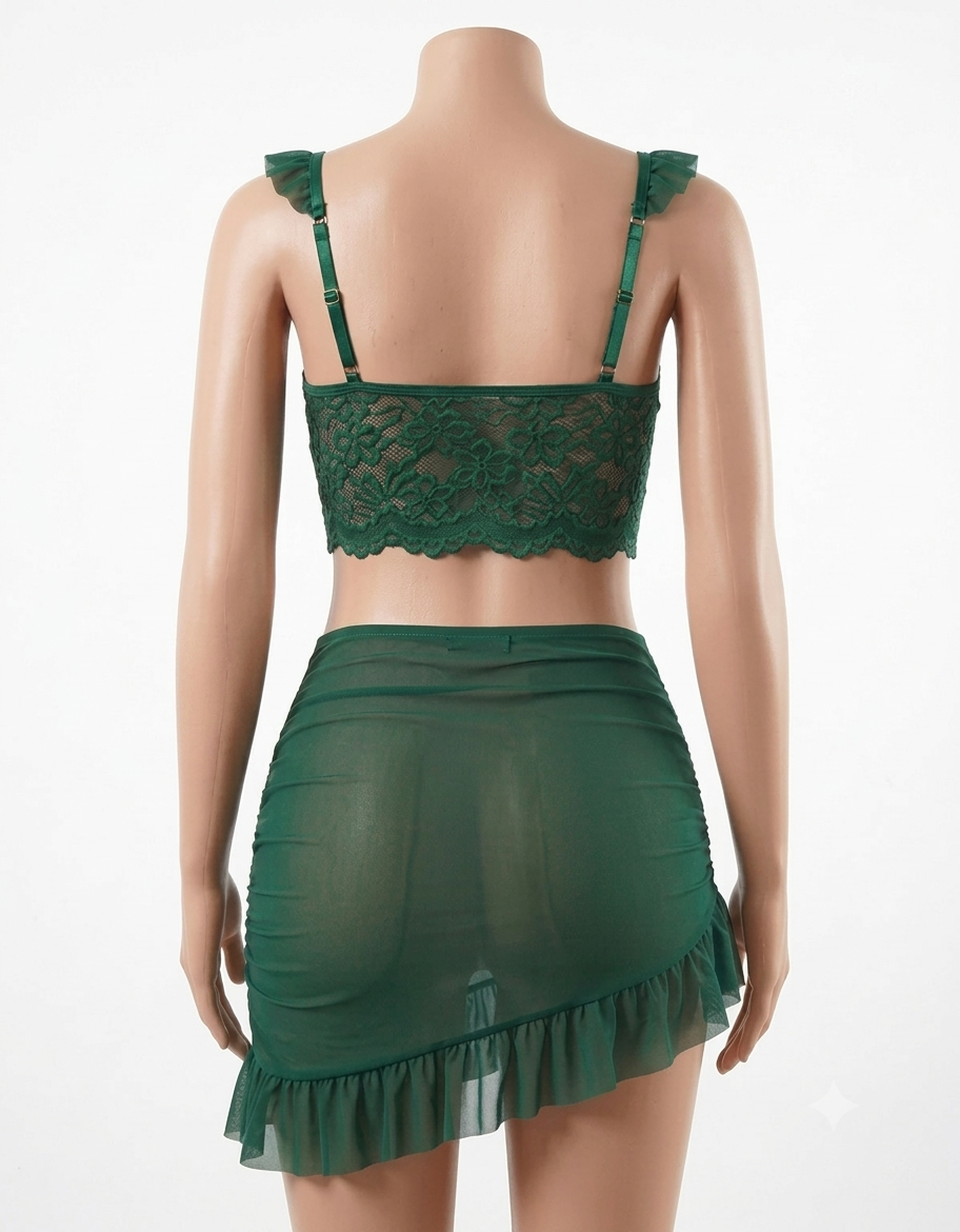 (34-38)Exquisite Lace Halter See Through (W)