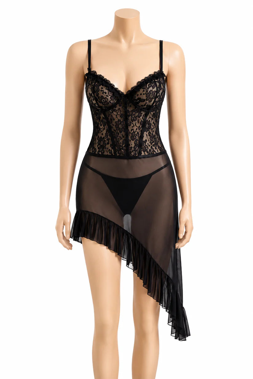 Royal Midnight Lace Babydoll Nighty 35430