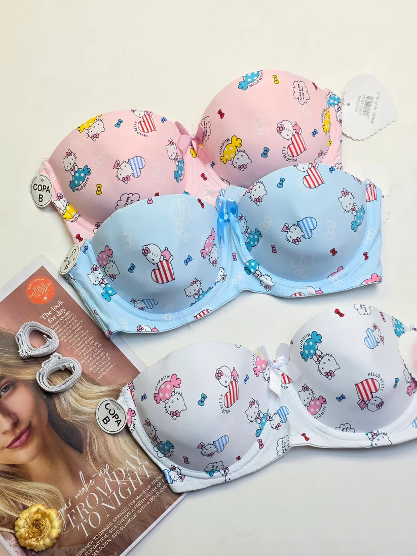 (36-42) Hello Kitty Half Cup Soft Push-up bra (173)*