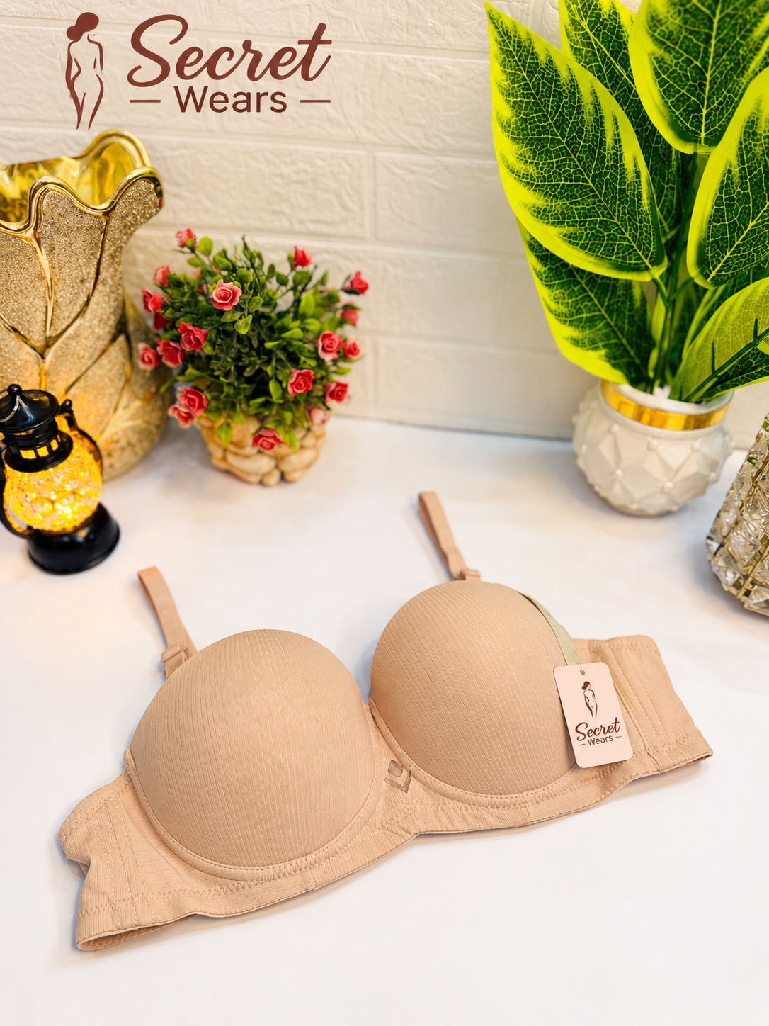Women’s Ribbed Padded Bra – Seamless Comfort & Full Coverage