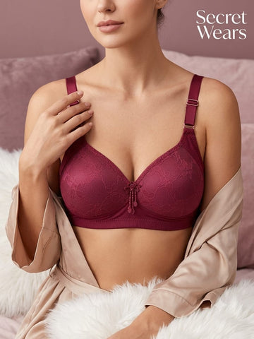 Elegant Floral Lace Padded Bra – Secret Wears