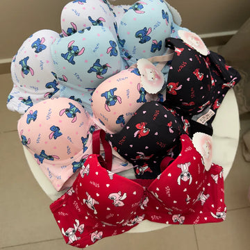 Cute Stitch Character Wired Padded Bra